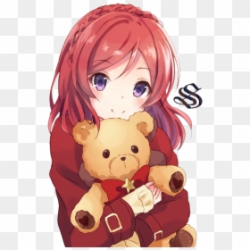 Cute Anime Girl With Red Hair, HD Png Download - maki nishikino png