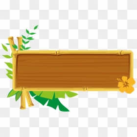 Luau Clipart Border - Vector Wooden Board Png, Transparent Png - bamboo border png