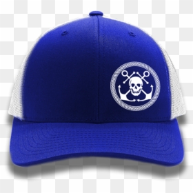 Royal Blue Anchor & Skull Flexfit Trucker Hat"  Class= - Baseball Cap, HD Png Download - blue anchor png