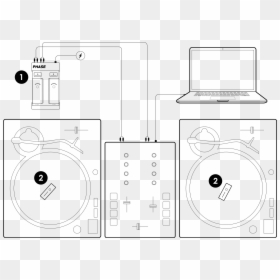 Connect The Phase Receiver To Your Dj Mixer Through - Phase Dj Setup, HD Png Download - dj mixer png