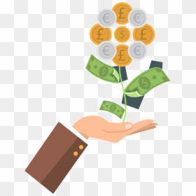 Service Business Money Hand Vector Gold Bank Clipart - Mua Nhà Hay Thuê Nhà, HD Png Download - money clip art png