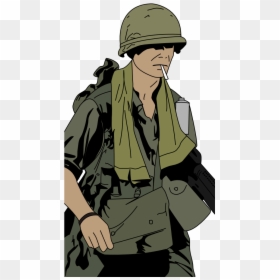 Wars Clipart Vietnam War - American Soldier Vietnam Cartoon, HD Png Download - vietnam helmet png