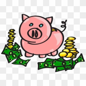 Money Clip Art Clipart Fans Transparent Png - Clipart Piggy Bank Money, Png Download - money clip art png