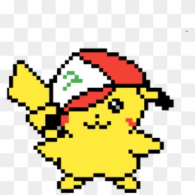 Hat Pikachu Pixel Art, HD Png Download - ash hat png