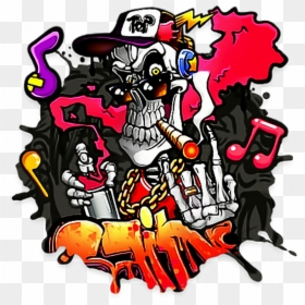 Freetoedit Caveira Grafite Grafitti Splash Stickers - Graffiti Skull, HD Png Download - grafitti png