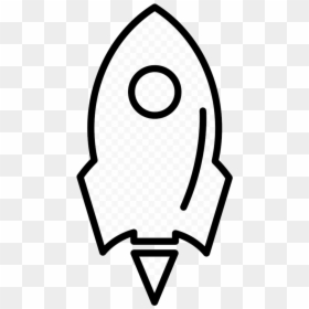 Rocket Ship Variant With Circle Outline Comments Clipart - Space Rocket Drawing Easy, HD Png Download - white circle outline png