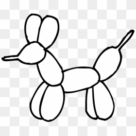 Balloon Animal Coloring Page - Easy Balloon Animal Drawing, HD Png Download - white balloon png