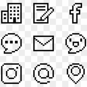Essential Set - Pixel Icons Png, Transparent Png - white circle outline png