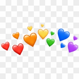 ##freetoedit #hearts #overlays #background #emoji #patterns - Rainbow Heart Crown Png, Transparent Png - emoji hearts png