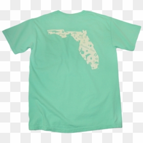 Florida Mint Green Pocket Tee - Active Shirt, HD Png Download - florida state outline png