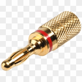 Lamella Banana Plug,gold Plated,6mm,red Bkl - Drill, HD Png Download - gold microphone png