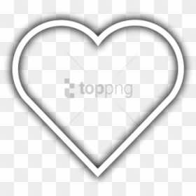 Black Heart Outline Png - White Heart Icon Transparent, Png Download - black heart clipart png