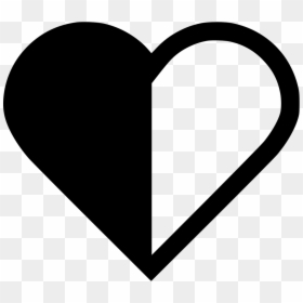 Heart Clipart Icon - Heart Symbol Half Black Half White Heart, HD Png Download - black heart clipart png