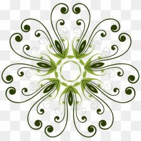 Clipart - Green Flower Design Vector Png, Transparent Png - gold flourish png