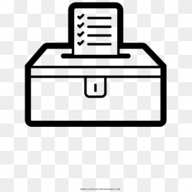 Ballot Box Coloring Page - Line Art, HD Png Download - ballot box png