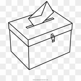 Ballot Box Coloring Page - Cartoon Images Black And White Box, HD Png Download - ballot box png