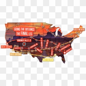 The Final Leg Map 800 Smaller - Forrest Gump Map, HD Png Download - forrest gump png