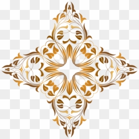 Ornament,leaf,symmetry, HD Png Download - gold flourish png