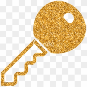 Transparent Key Silhouette Png - Gold Glitter Key Png, Png Download - gold key png