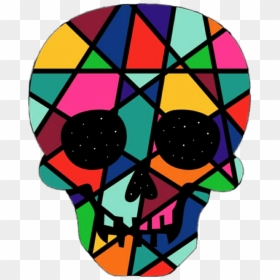 Skull Head Human Face Humanface Humanhead Colorful, HD Png Download - human head png