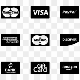 White Payment Icons Png, Transparent Png - master card png