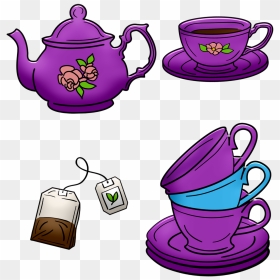 Tea Pot, Tea Cups, Stacked Cups, Tea Bag, Tea Time, HD Png Download - tea cups png
