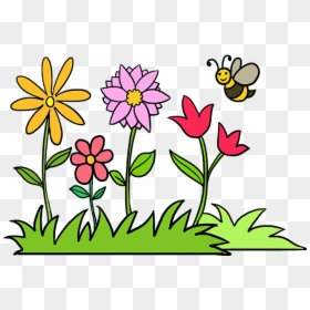 How To Draw Flower Garden - Flower Garden Drawing Easy, HD Png Download - flower garden png