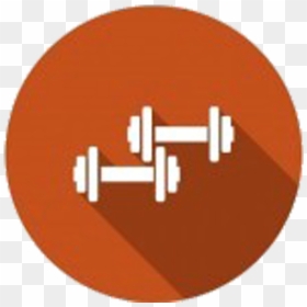Orange,dumbbell,exercise - Powerlifting, HD Png Download - dumbbell icon png