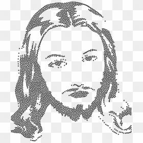 Jesus Christ Face Silhouette Hearts Black, HD Png Download - jesus silhouette png
