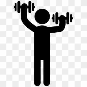 Transparent Man Standing Silhouette Png - Man With Dumbbell Clipart, Png Download - dumbbell icon png