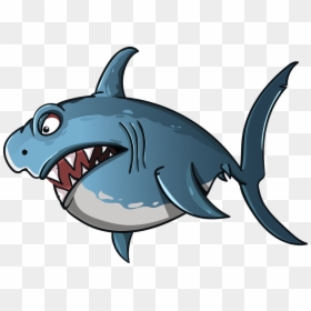 Shark, Cartoon, Fish, Predator, Sea, Stylized, Teeth - Shark Animated Png, Transparent Png - cartoon shark png
