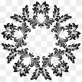 Clipart Decorative Floral Design - Black Colour Flower Design Png, Transparent Png - decorative lines vector png