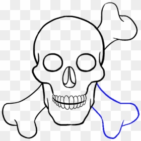 Clip Art How To Draw A - Cute Easy Cool Drawing, HD Png Download - skeleton face png