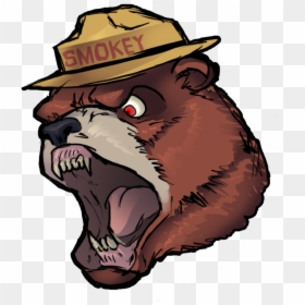 Smokey The Bear Drawing, HD Png Download - angry bear png