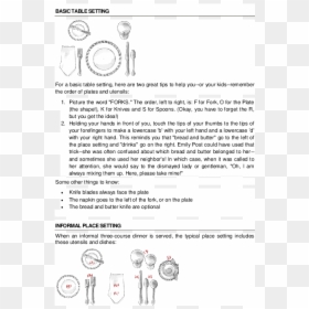 Place Setting Diagram, HD Png Download - place setting png