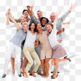 Picture Of A Group Of Happy People Hugging And Cheering - Happy People Transparent Background, HD Png Download - people cheering png