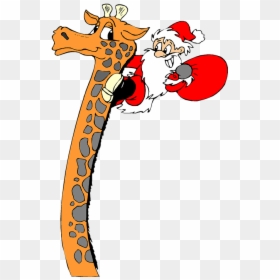 Holiday Christmas Clip Art Giraffe Funny Ts Transparent - Giraffe Christmas Clipart, HD Png Download - giraffe clipart png