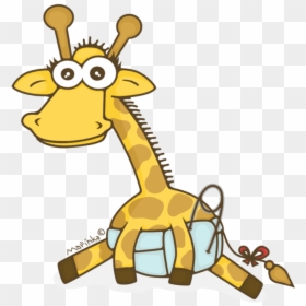 Transparent Diaper Clipart - Baby Giraffe With Diaper Clipart, HD Png Download - giraffe clipart png