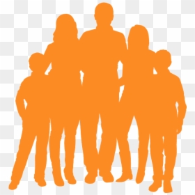 Silhouette Family Of 5, HD Png Download - family vector png
