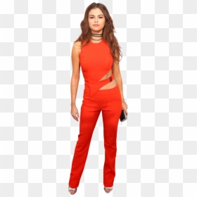 Selena Gomez In A Red Dress Png Image - Selena Gomez Standing, Transparent Png - red dress png