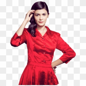 Audrey Tautou Red Dress - Audrey Tautou, HD Png Download - red dress png