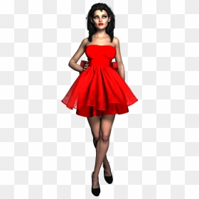 Elf, Woman, Red, Dress, Beauty, Pose, 3d, Render, Model - Woman Red Dress Png, Transparent Png - red dress png