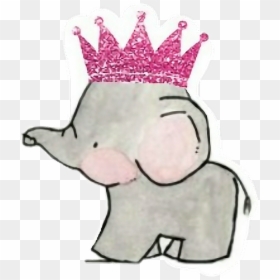 Drawn Crown Picsart Png - Cartoon Elephant With Crown, Transparent Png - crown cartoon png