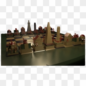 3d Chess Set Of San Francisco Skyline Created In Maya - Scale Model, HD Png Download - san francisco skyline png