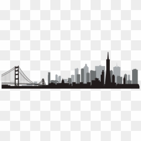 Alcatraz Island Silhouette Skyline - Silhouette San Francisco Skyline, HD Png Download - san francisco skyline png