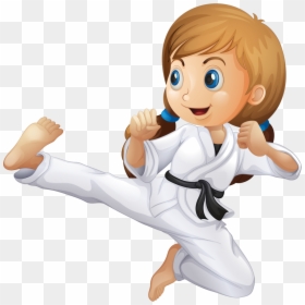 Girl Clipart Martial Arts - Karate Girl Clipart, HD Png Download - karate kid png