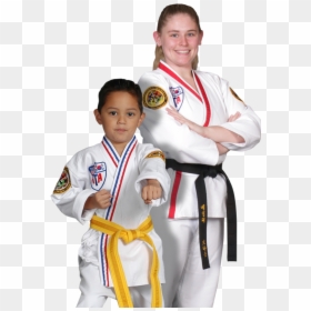 A Teen Girl And A Young Boy Martial Arts Students - Karate, HD Png Download - karate kid png