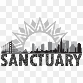 Sanctuary City - San Francisco - Tote - This Land Is - Sanctuary City Seattle, HD Png Download - san francisco skyline png