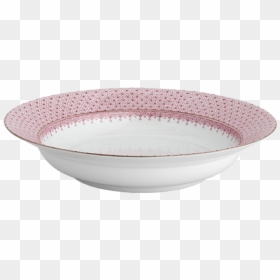 Pink Lace Rim Soup Plate - Bowl, HD Png Download - pink lace png