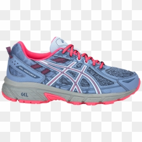 Asics Gel-venture 6 Gs Lace Blue Harmony/pink Cameo - 1014a077 400, HD Png Download - pink lace png